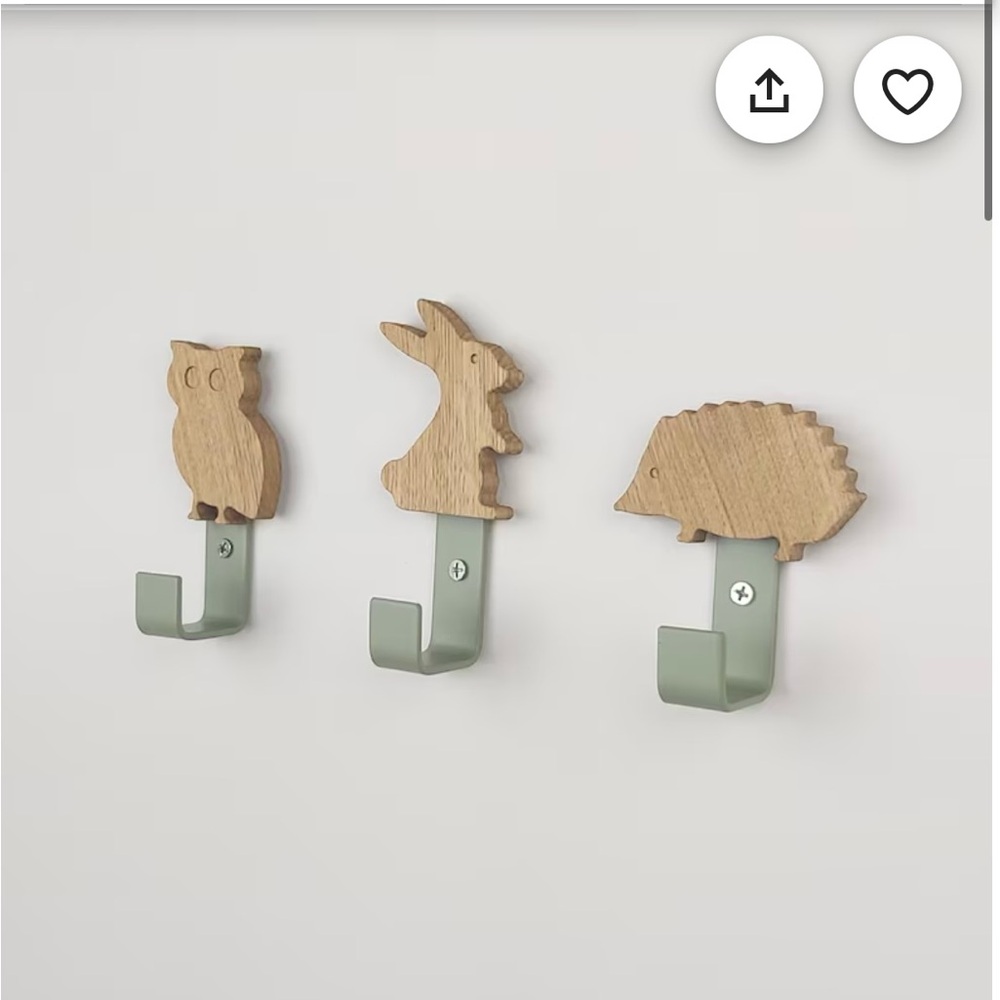 Wooden Animal Wall Hooks